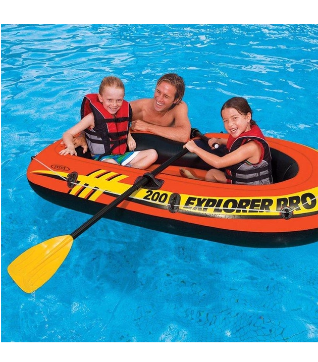 Надувний човен Intex Explorer 200 PRO 58357 з веслами і насосом 196х102х33 см Orange (11060535) - фото 6 Надувний човен Intex Explorer 200 PRO 58357 з веслами і насосом 196х102х33 см Orange (11060535) - фото 6