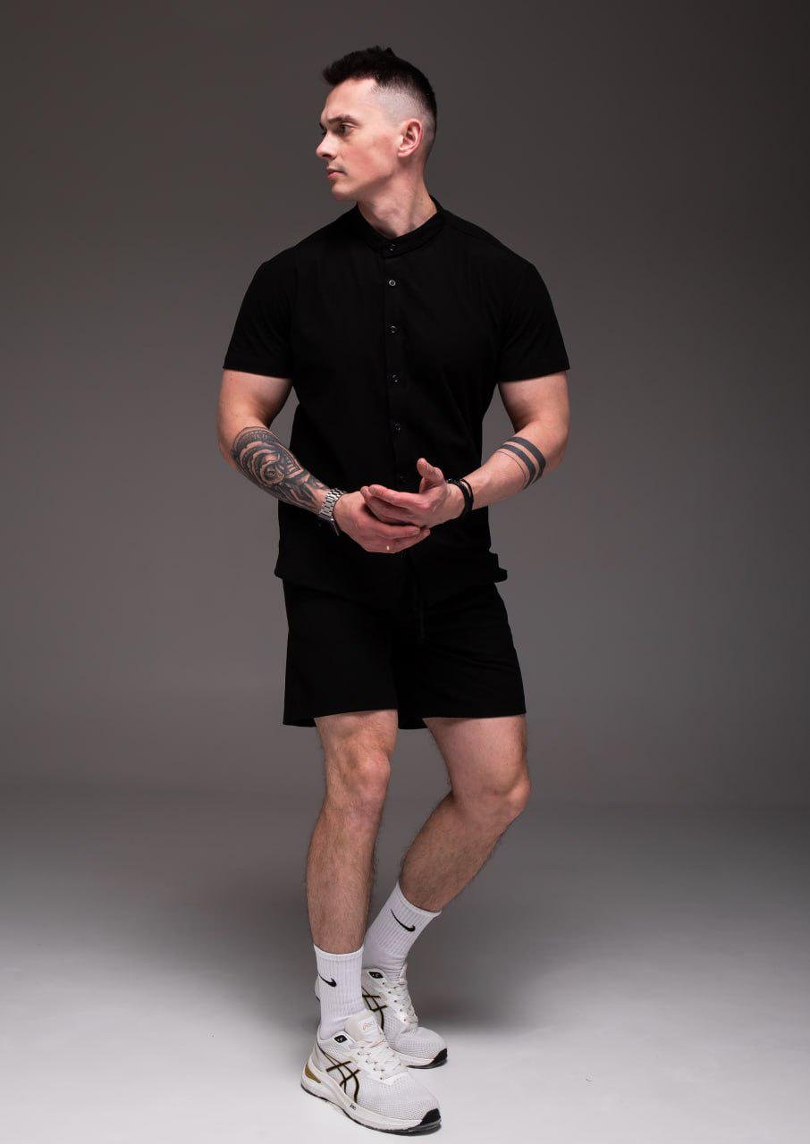 Костюм мужской вельветовый летний S Черный (2377)