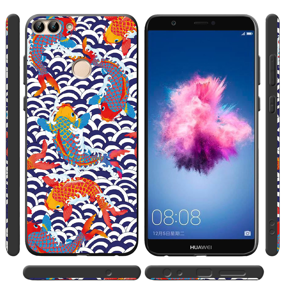 Чехол Boxface Huawei P Smart Koi Fish Черный силикон (32669-up2477-41523) - фото 2