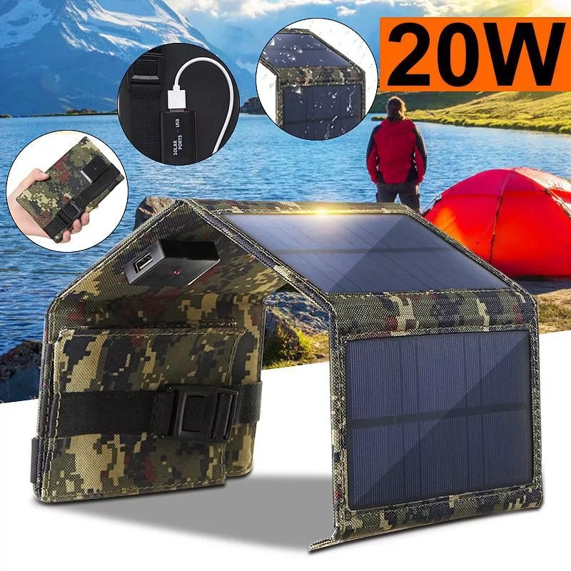 Зарядний пристрій Solar Powerbank на сонячних батареях 20W Камуфляж (MP04B) - фото 4