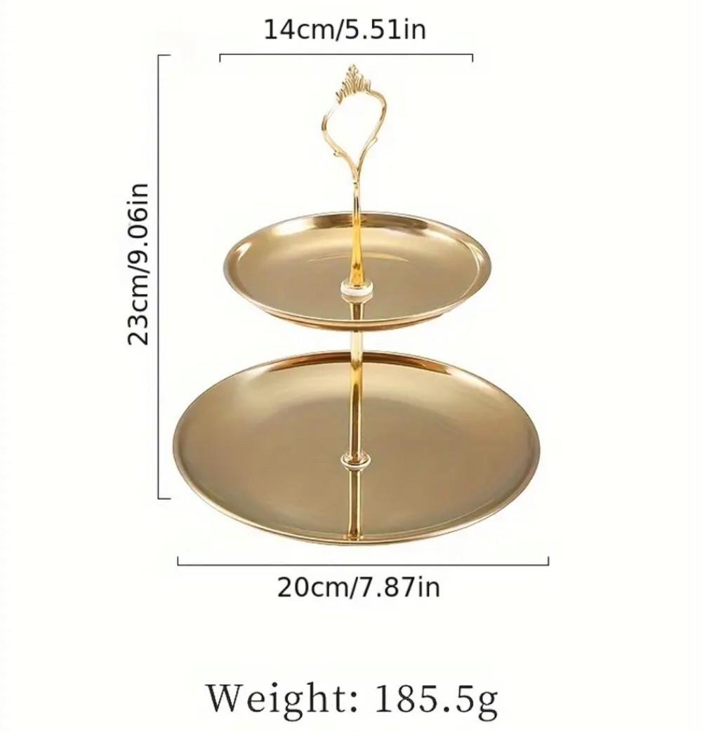Підставка для святкового сервірування 2-ярусна Золотий - фото 3 Підставка для святкового сервірування 2-ярусна Золотий - фото 3
