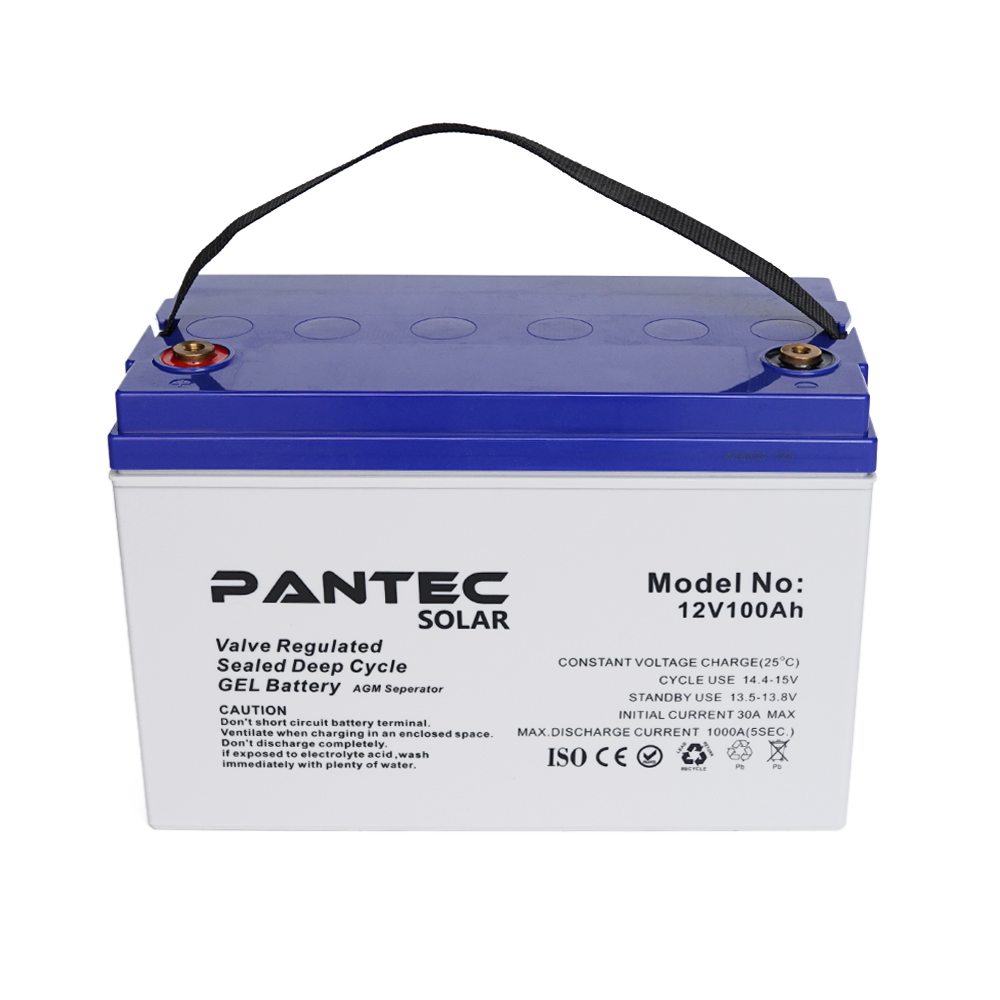 Аккумуляторная батарея PANTEC 100-12 GEL 12V 100Ah Q1/48 330x173x218 мм 30,4 кг Серый (YUT_V7876) - фото 2