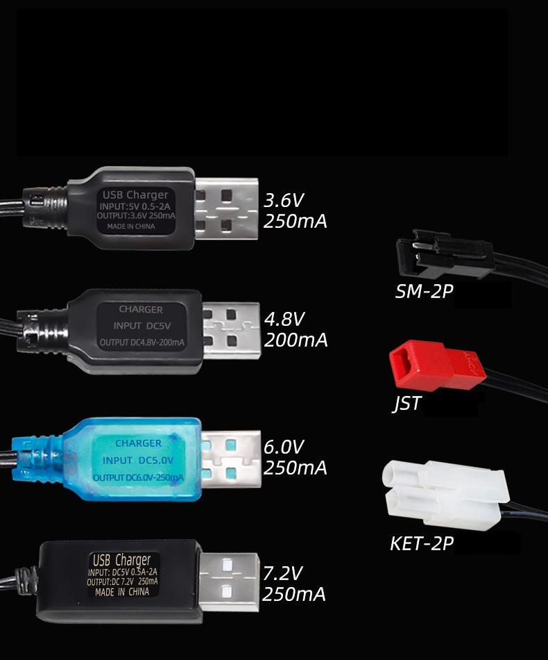 Зарядное устройство для аккумулятора управляемой модели Li-Po Li-ion 4,8V USB 250 mAh (KET2P) - фото 3