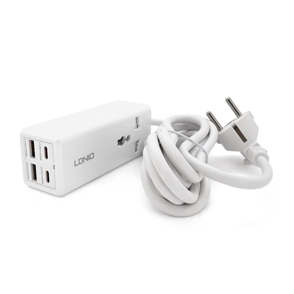 Фільтр мережевий LDNIO SС1418 1 Розетка/2 USB /2 Type-C перетин 3х0,75 мм 2 м Box White (37870)