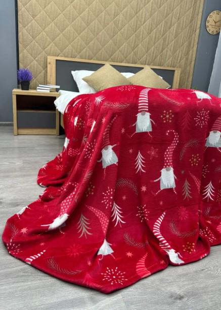 Покривало з різдвяним принтом Decorator WellSoft 150х210 см Червоний (87-180) - фото 5 Покривало з різдвяним принтом Decorator WellSoft 150х210 см Червоний (87-180) - фото 5