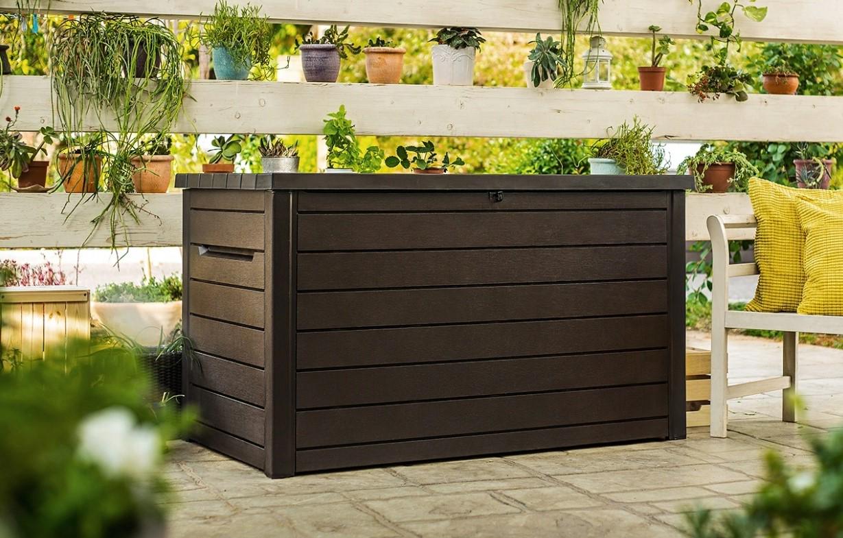 Садова скриня для зберігання Keter Ontario 870 л Коричневий (235689) - фото 3 Садова скриня для зберігання Keter Ontario 870 л Коричневий (235689) - фото 3
