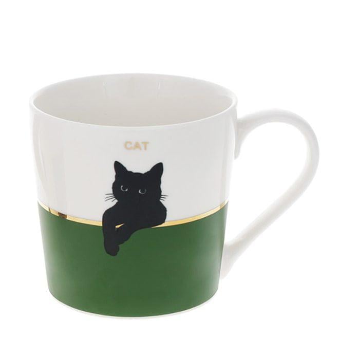 Чашка фарфоровая Flora Черный кот 0,35 л (32677)