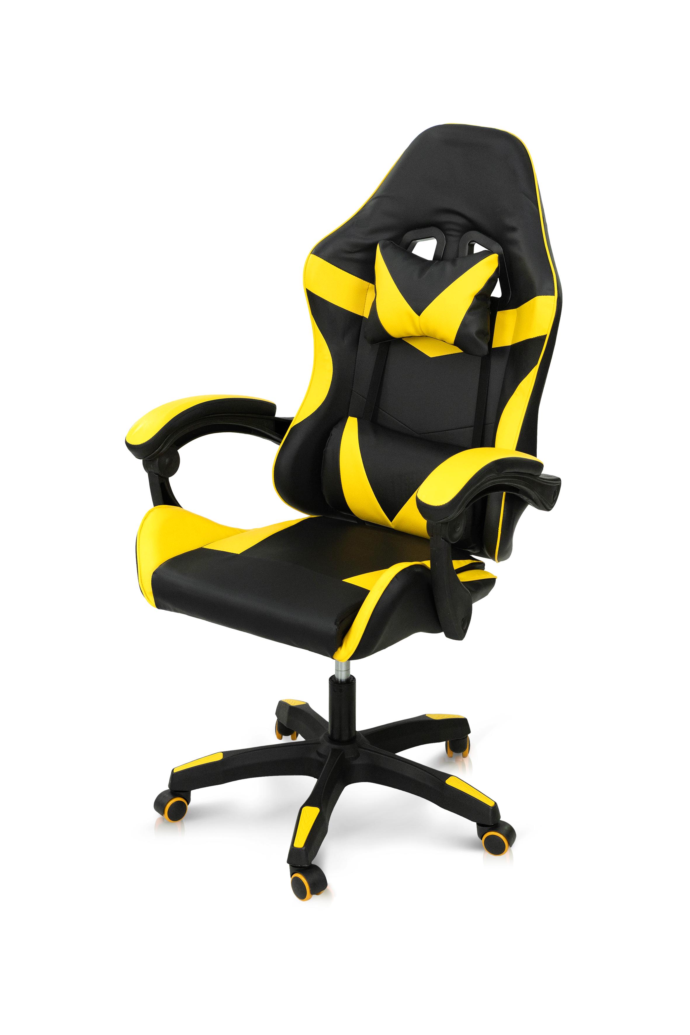 Крісло геймерське Мікс Меблі Слім механізм газліфт Чорний/Жовтий (А0055759) - фото 2 Крісло геймерське Мікс Меблі Слім механізм газліфт Чорний/Жовтий (А0055759) - фото 2