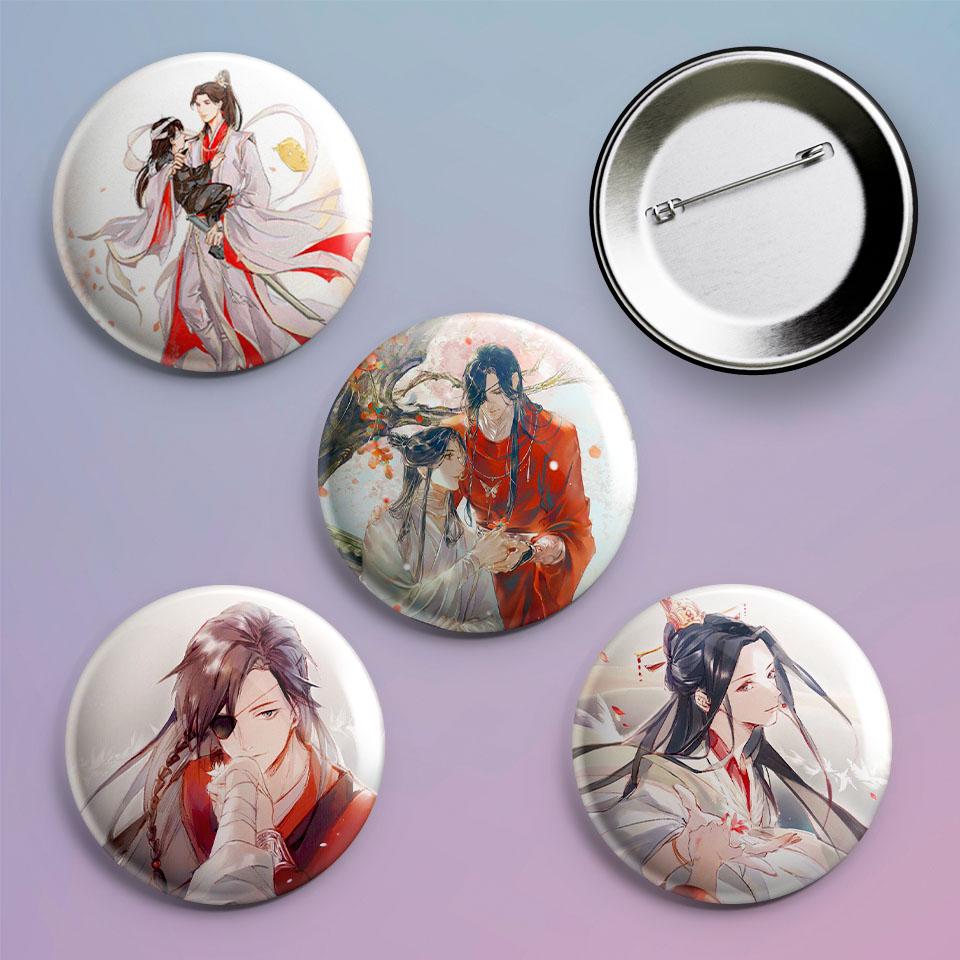 Значки на рюкзак с принтом аниме Благословение небожителей Tian guan ci fu 4 шт.