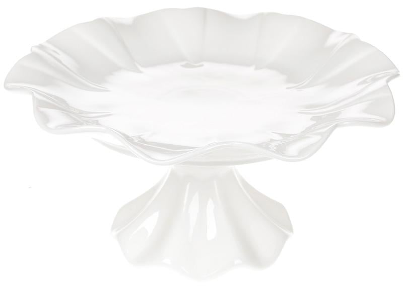 Фруктовница круглая White City Гофре Ø 25,5 см Белый (BD-988-213)