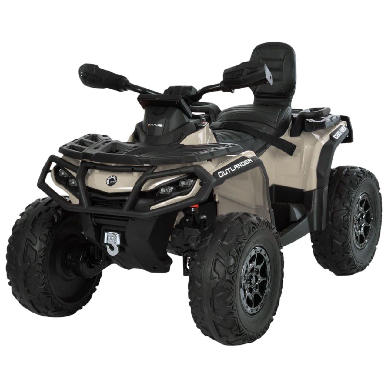 Квадроцикл детский двухместный M 6080EL-13 24V Can-Am 4 мотора по 200W/кожаное сиденье/EVA колеса Бежевый (32157348)