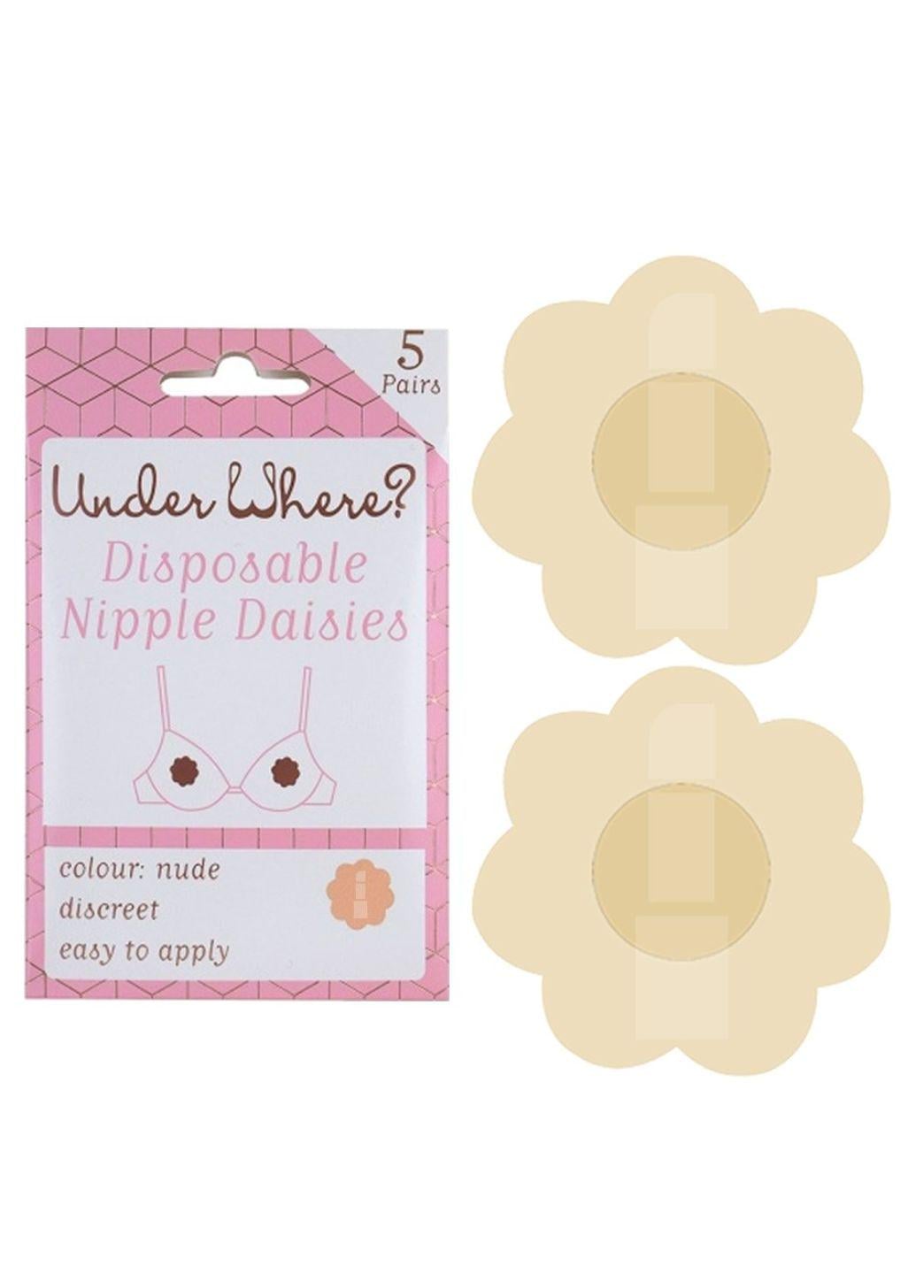 Наклейки на грудь одноразовые Under Where Disposable Nipple Daisies 11150 One size 5 пар Бежевый
