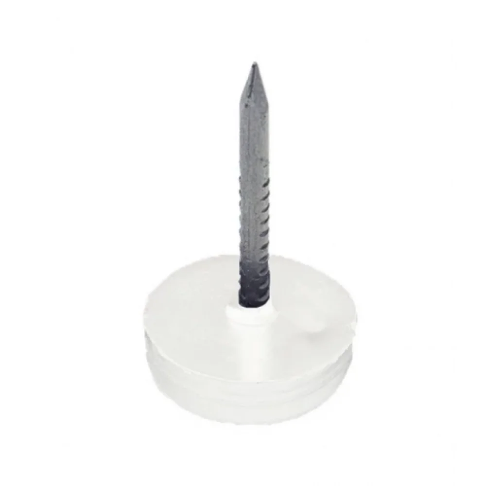 Меблева ніжка одинарна Sigma з цвяшком пластикова 22 мм Білий (MO0195)