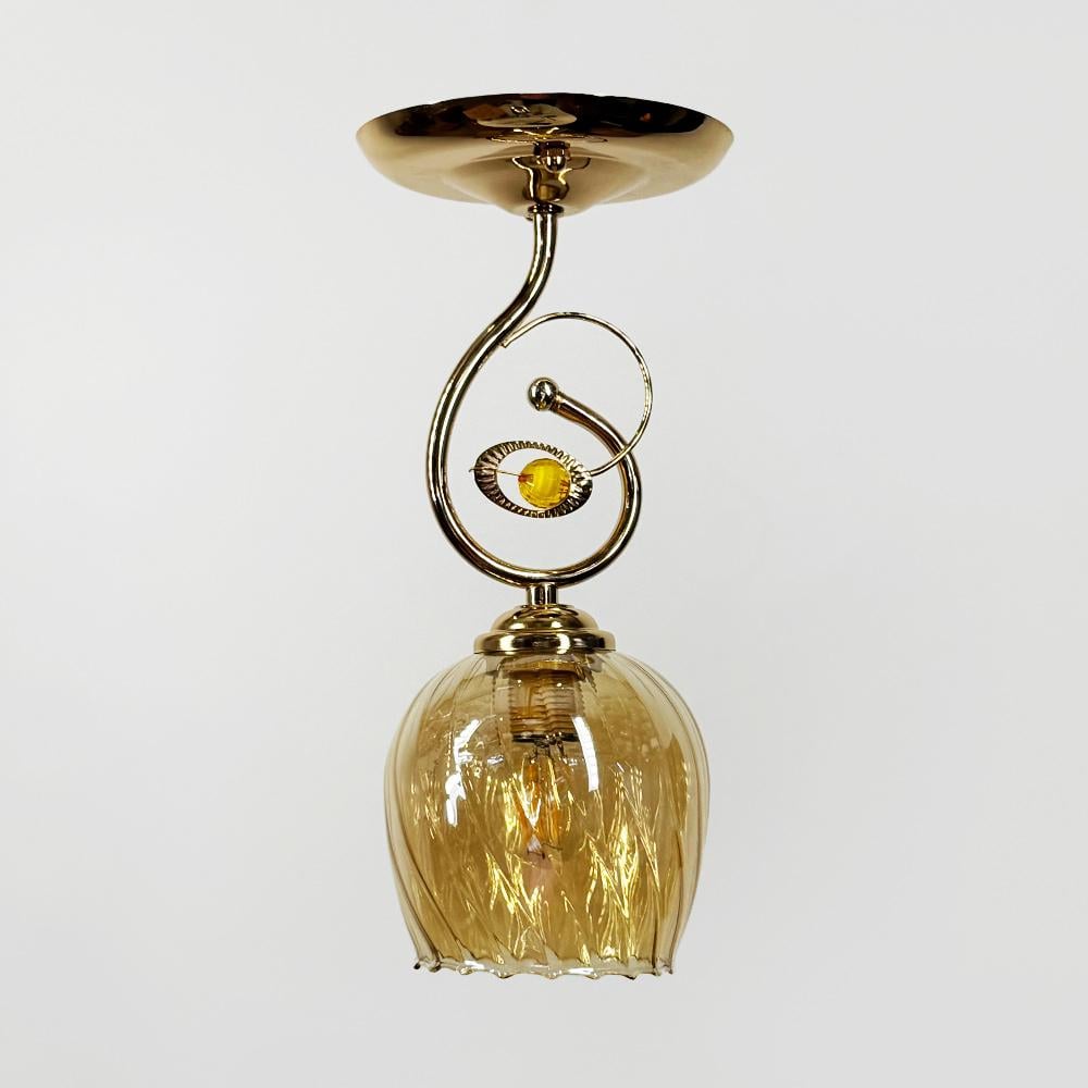 Люстра стельова Light House LNF-17507/1A GD/AM з бурштиновим плафоном Золотий - фото 4 Люстра стельова Light House LNF-17507/1A GD/AM з бурштиновим плафоном Золотий - фото 4