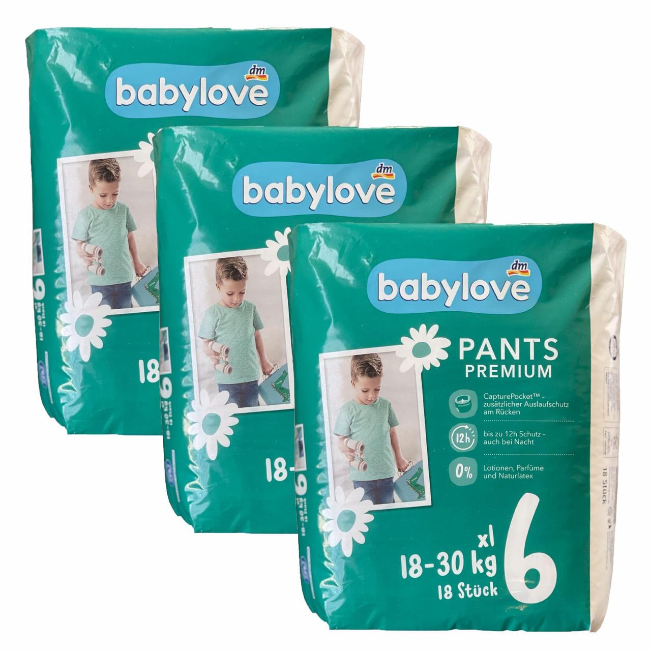 Підгузки-трусики дитячі Babylove Premium 6 XXL 18-30 кг 54 шт. (2301031502)