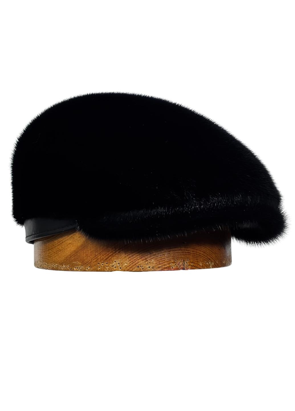 Кепка реглан зимняя мужская Меховой стиль из натурального меха нерпы XL-XXL Черный (516)