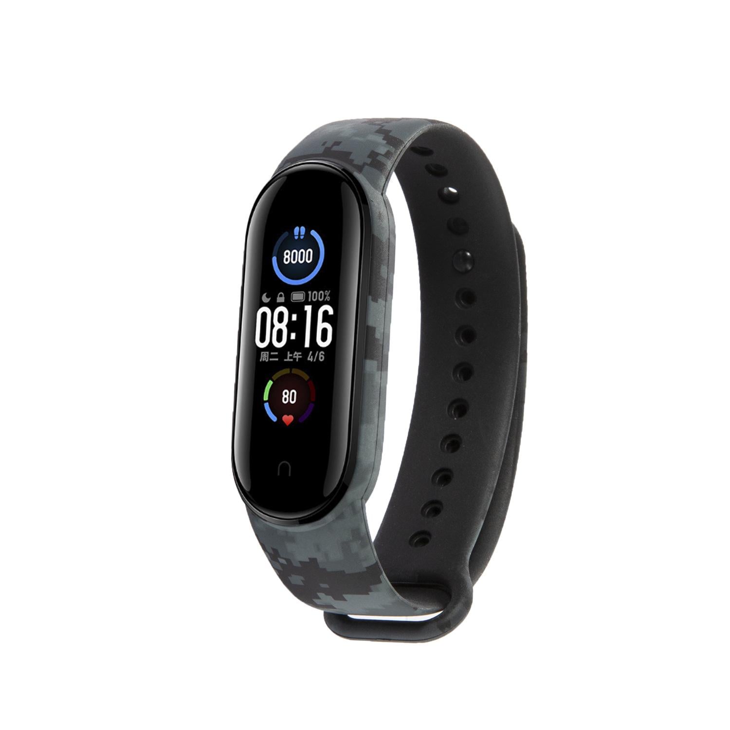 Ремешок MRK Комуфляж для фитнес браслета Xiaomi Mi Band 6/5 силиконовый Черный (35)