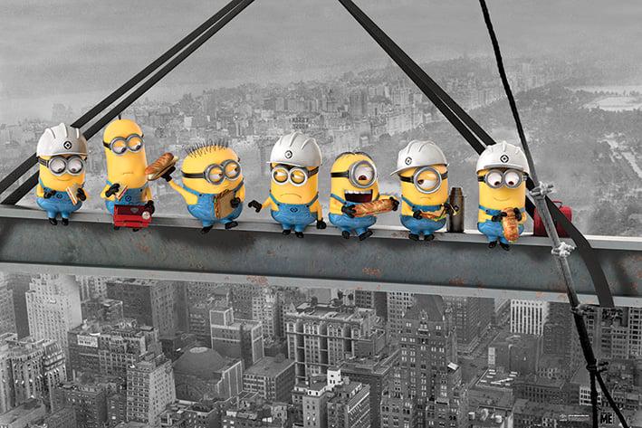 Постер плакат Нікчемний Я Обід Посіпак На Хмарочосі/Despicable Me Minions Lunch on a Skyscraper 61x91,5 см