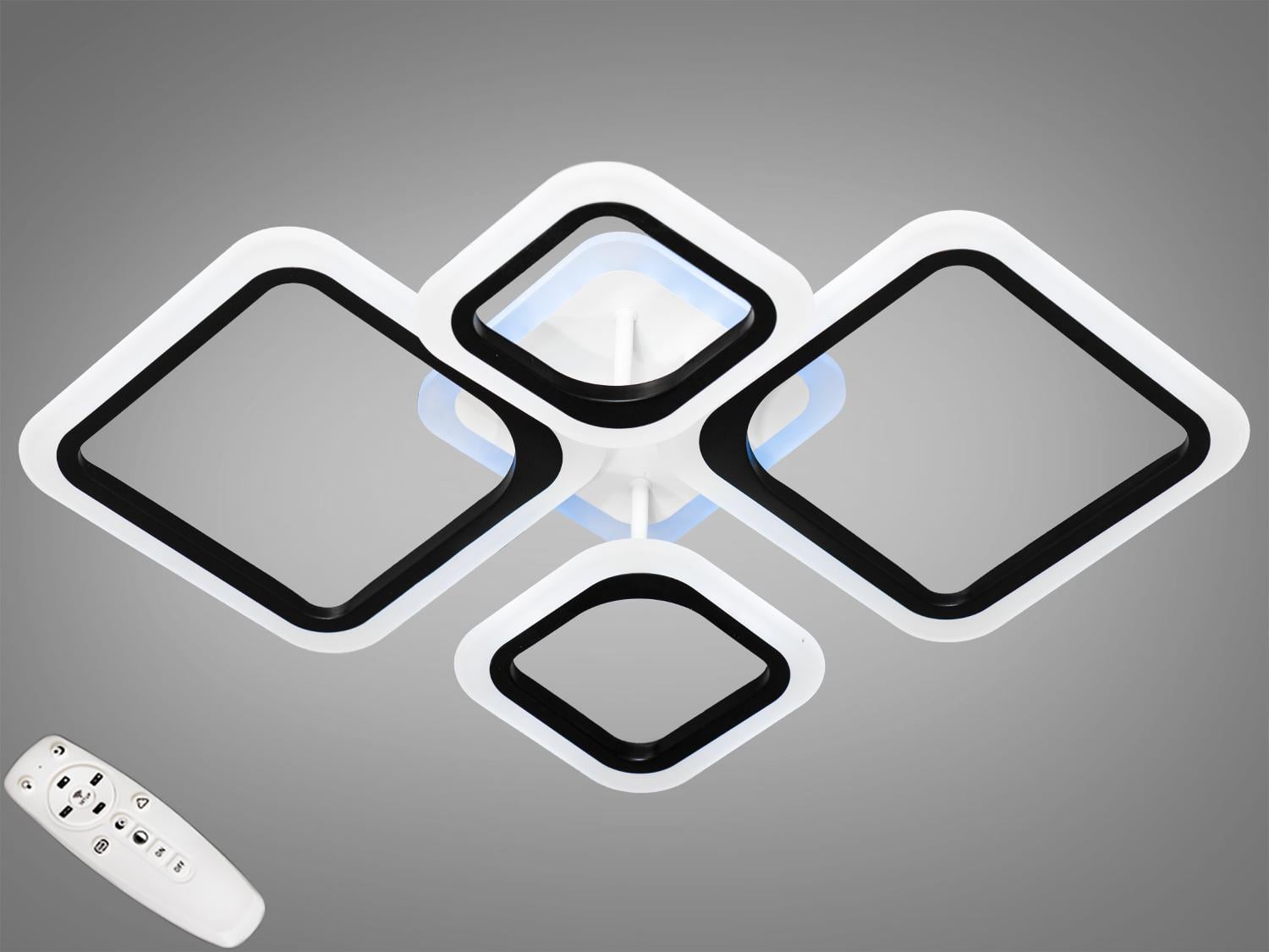 Люстра LED потолочная Diasha с диммером и цветной подсветкой 80W Черный Люстра LED потолочная Diasha с диммером и цветной подсветкой 80W Черный