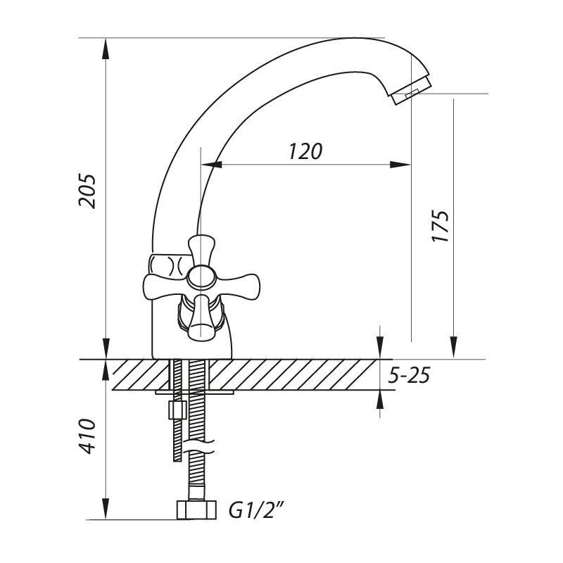 Змішувач для кухні Zerix TMC ZX3060 двоважільний Хром (63019) - фото 2 Змішувач для кухні Zerix TMC ZX3060 двоважільний Хром (63019) - фото 2