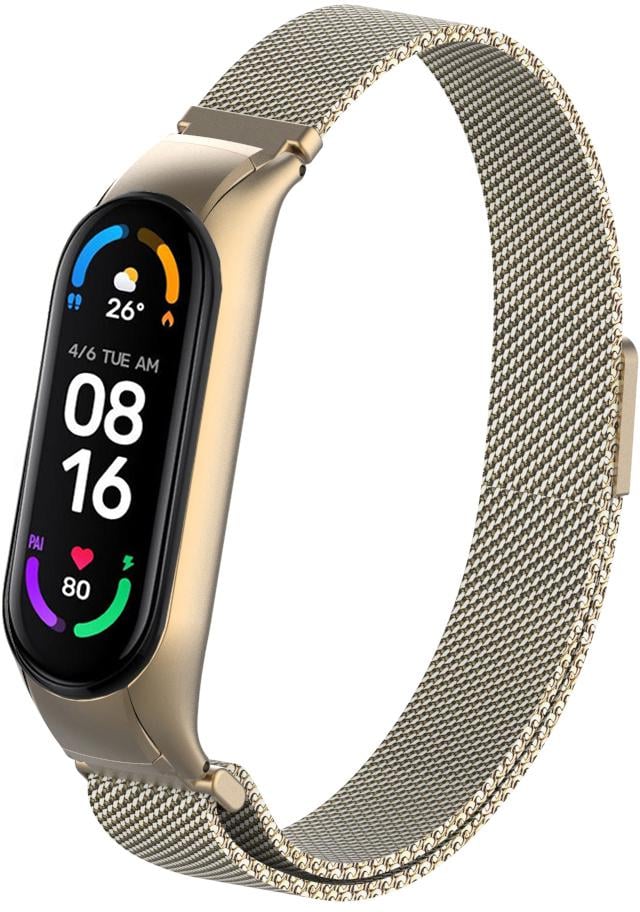 Ремешок Миланская петля Milano для Mi Band 6 Retro Gold (21483)