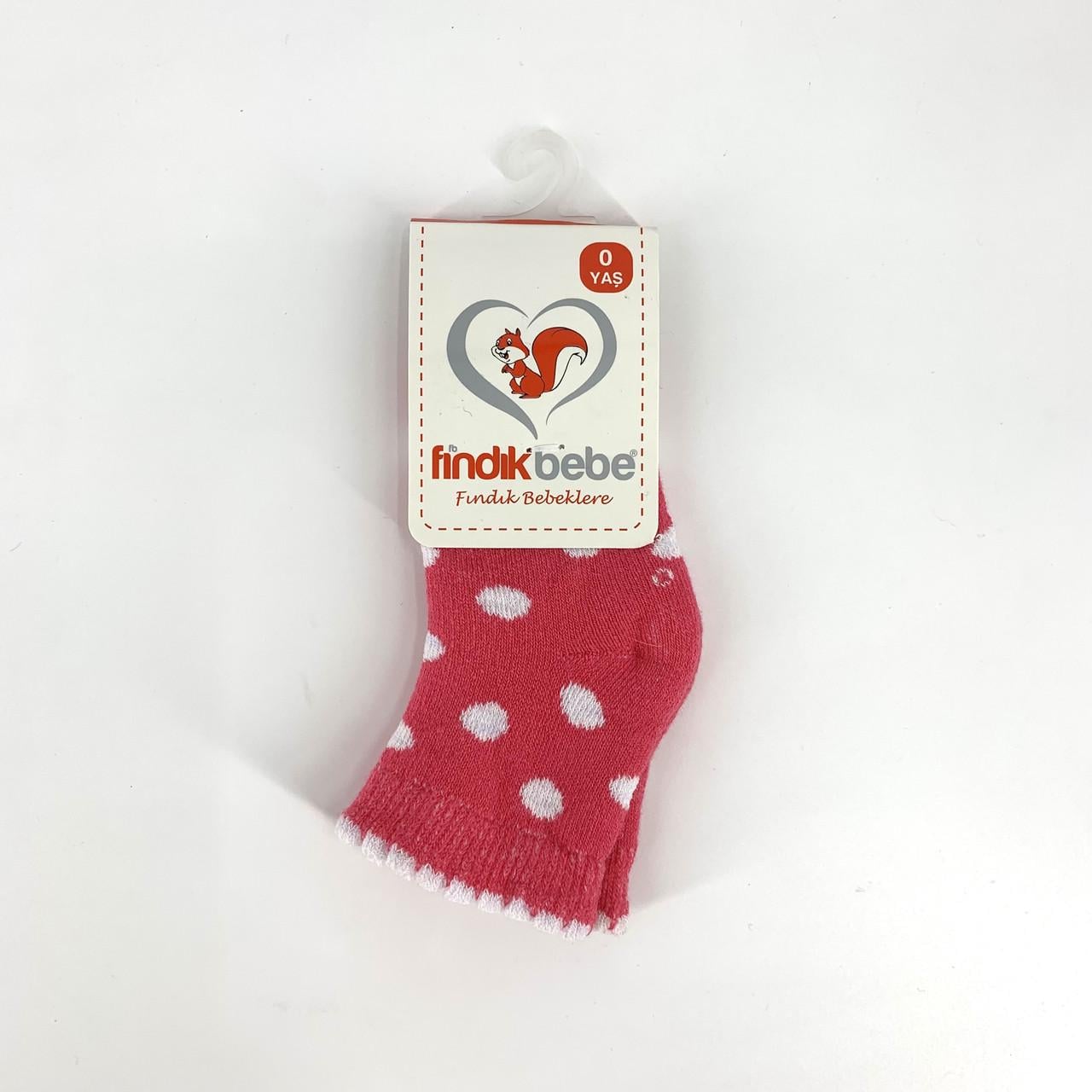Носки детские FINDIK BEBE 8403 горох р. 8-10 см 0-3 мес. Малиновый (32539768)