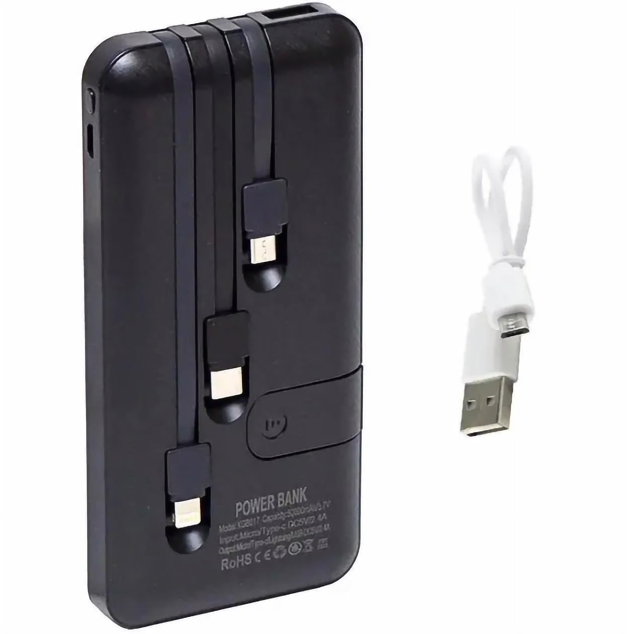 Павербанк з вбудованими кабелями USB 30000 mAh/7-18-30000 mAh