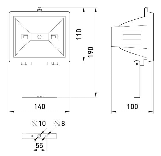 Прожектор галогенный E.NEXT e.halogen.150.white 150W 220V R7s IP54 140x100x110 мм Белый (l003001) - фото 2 Прожектор галогенный E.NEXT e.halogen.150.white 150W 220V R7s IP54 140x100x110 мм Белый (l003001) - фото 2