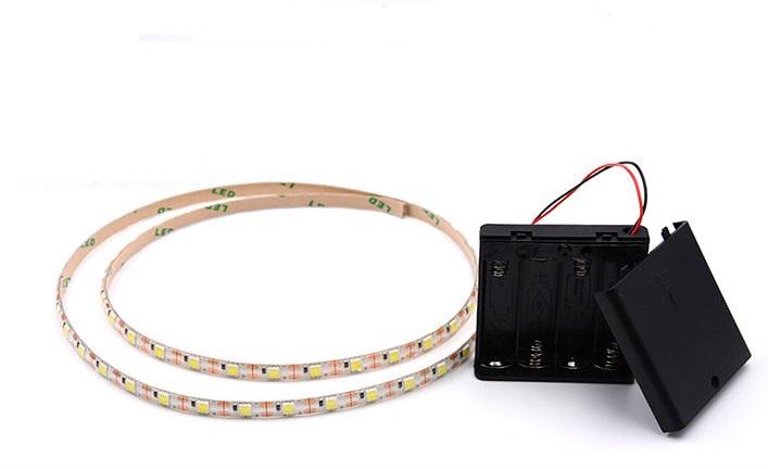 Стрічка світлодіодна SMD 5050 на 4-ох батарейках АА 1 м (3-7-15)