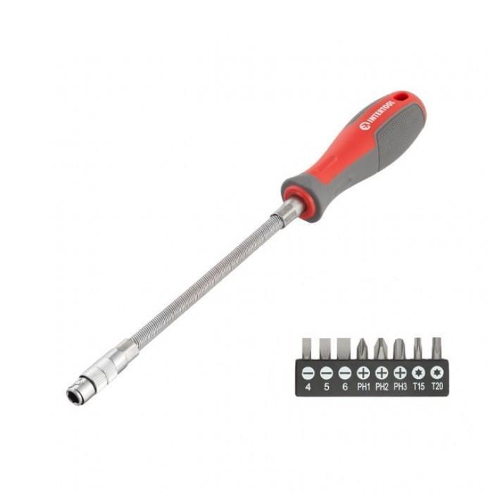 Викрутка INTERTOOL з гнучким подовжувачем і комплектом насадок 9 пр. (VT-3342)