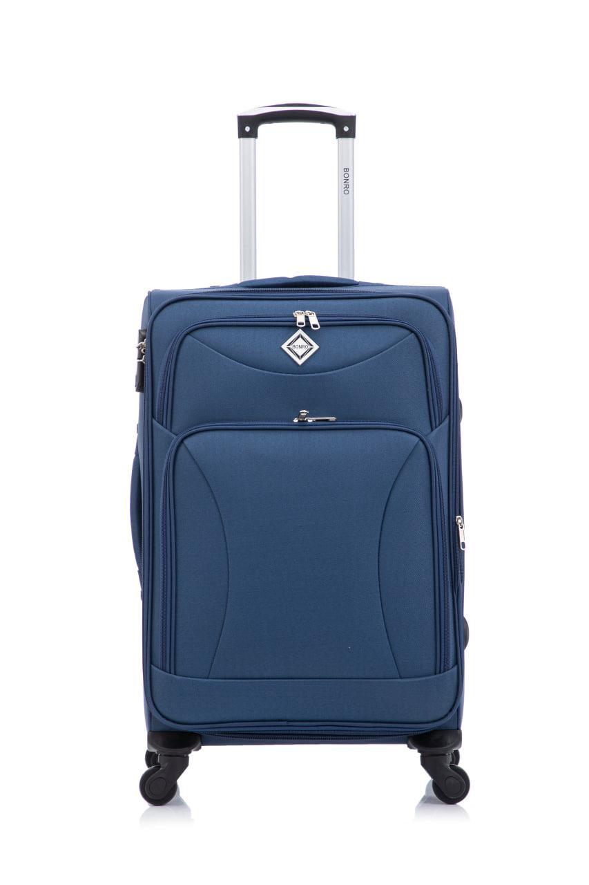 Чемодан Bonro Tourist 4 колеса середній Синій (2204) - фото 16