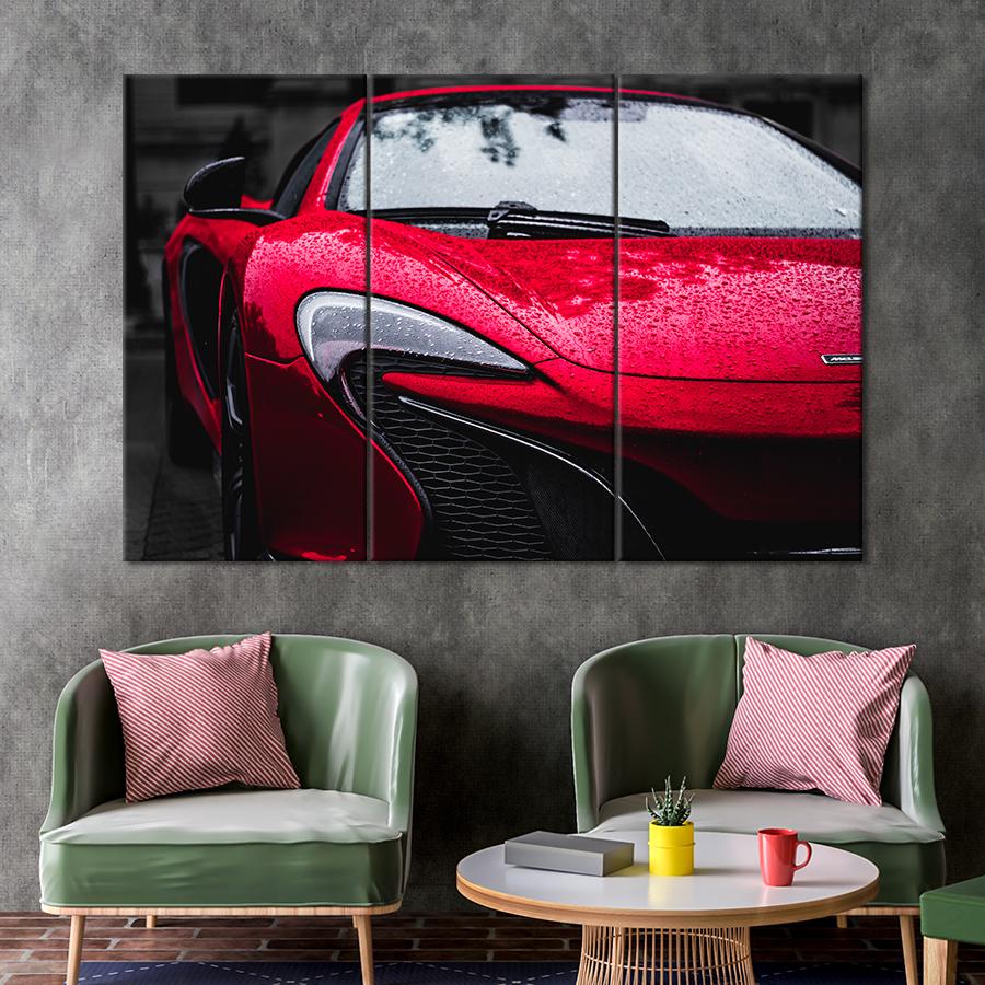 Картина Автомобиль Автомобиль McLaren P1 в каплях дождя 78x48 см (A1205-3)