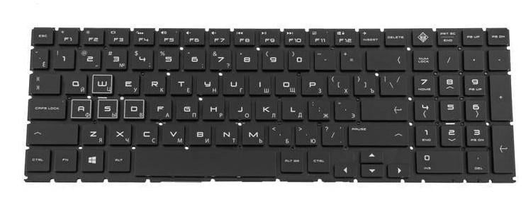 Клавиатура для ноутбука HP Omen 15-DC rus без фрейма/подсветка клавиш RGB Black (179791)
