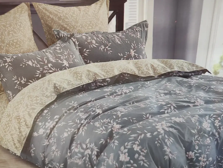 Комплект постельного белья Laura-Grand 21 сатин евро Светло-серый (2917363298)