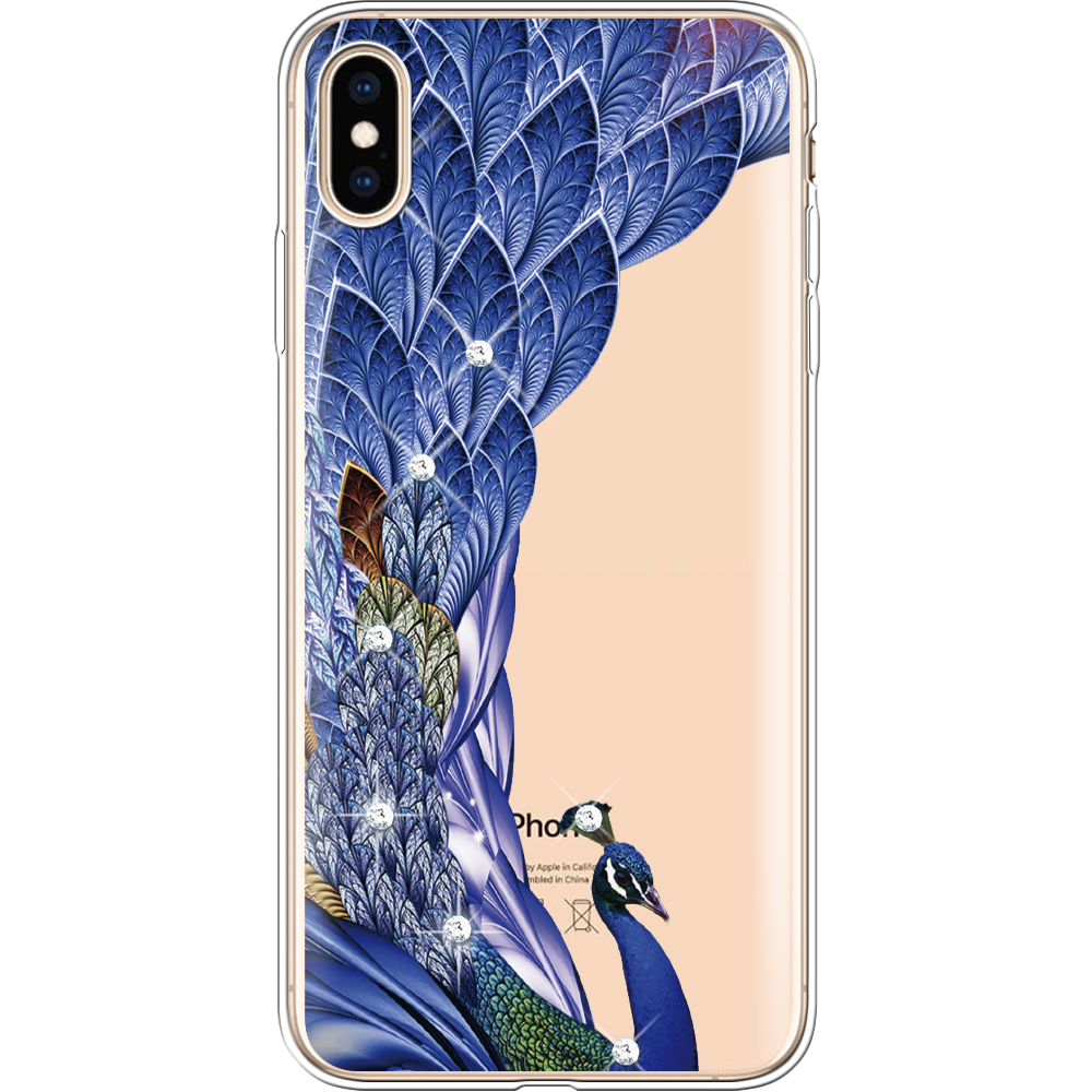 Чохол Boxface iPhone XS Max Павич зі стразами Прозорий силікон (35321-rs7-35321)