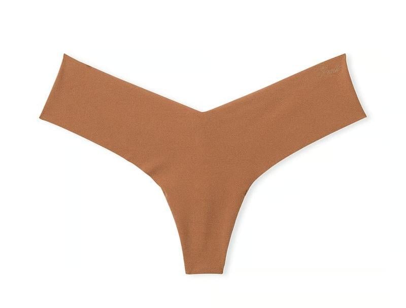 Трусики-стрінги жіночі безшовні Victoria's Secret PINK No-Show Praline M Бежевий (2781574452) - фото 3