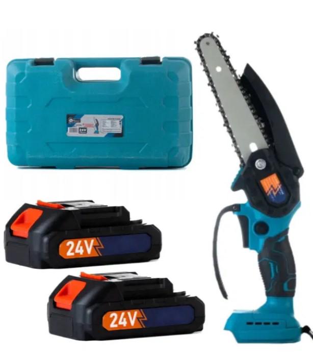 Мини-пила аккумуляторная Domotec 6" 24V с двумя батареями Синий (2104618704) - фото 2