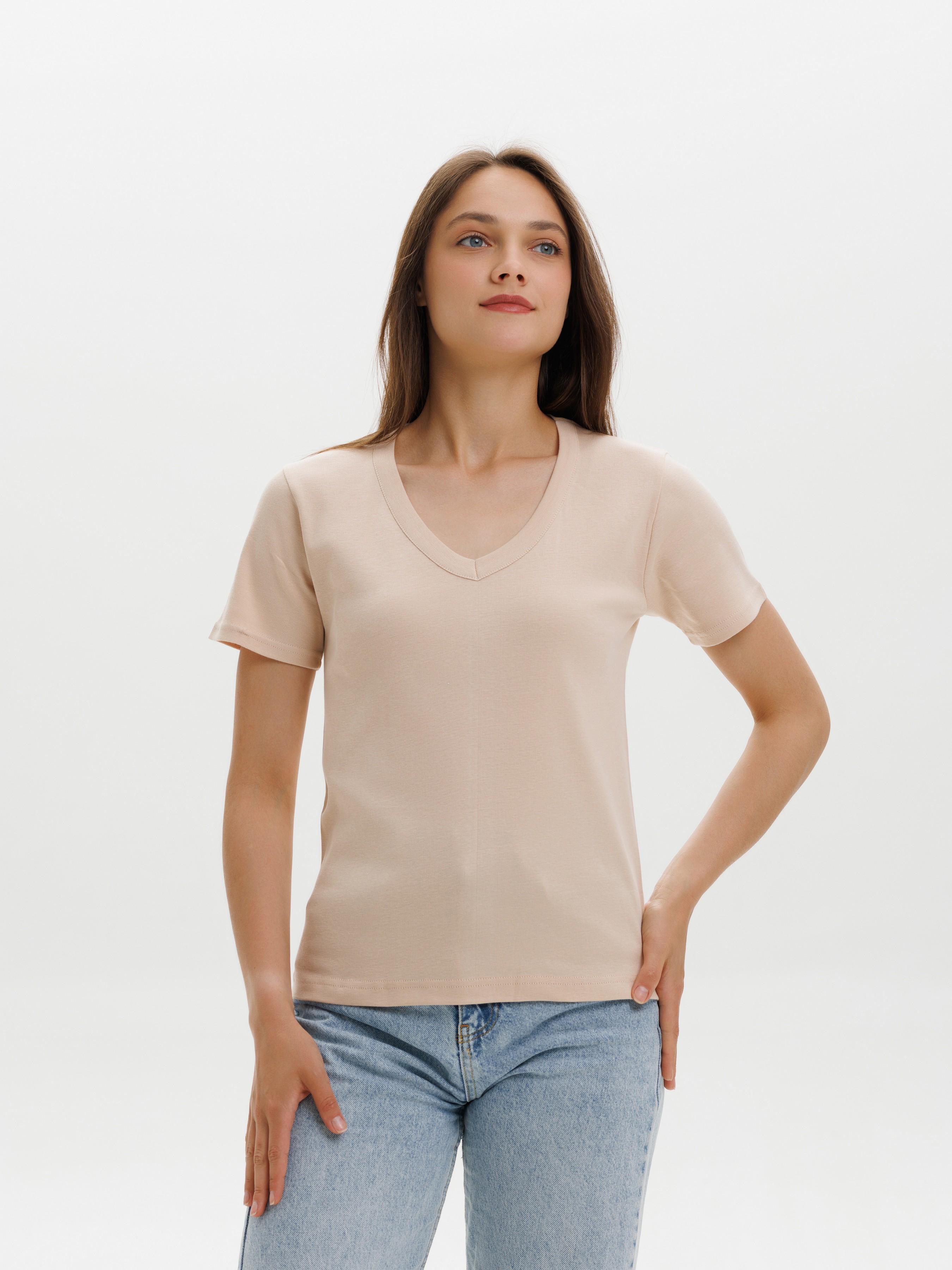 Футболка женская Наталюкс L Бежевый (2123693287541)