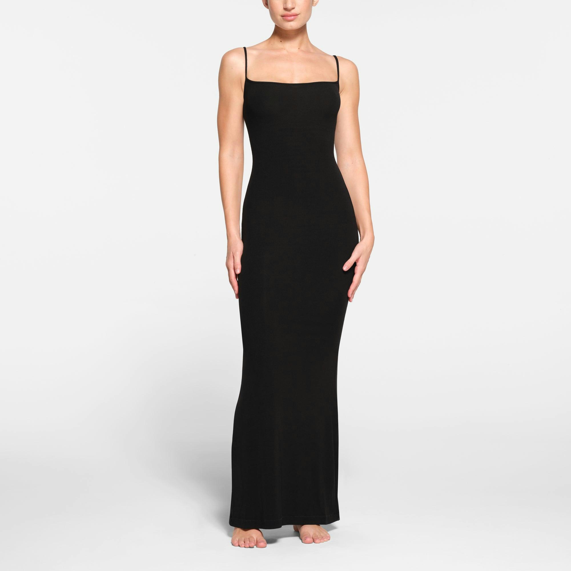 Платье Skims Soft lounge Long slip dress M Onyx (22107189) - фото 2