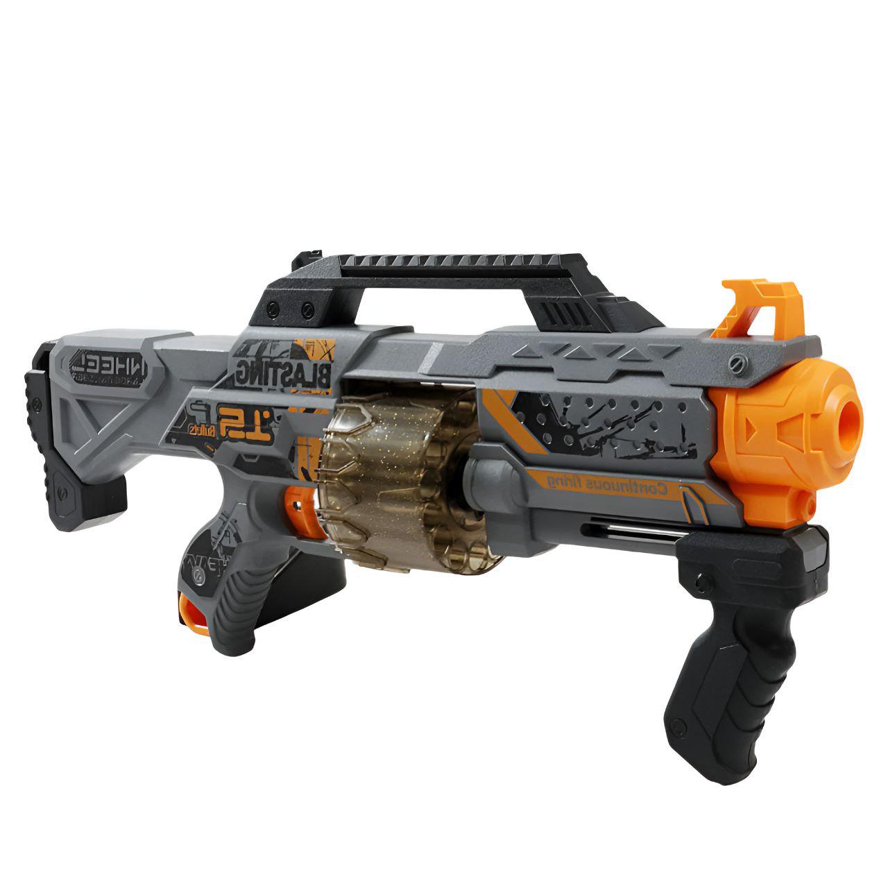 Автомат ZC 7161 механический принцип работы барабан на 40 мягких патронов с присосками Серый