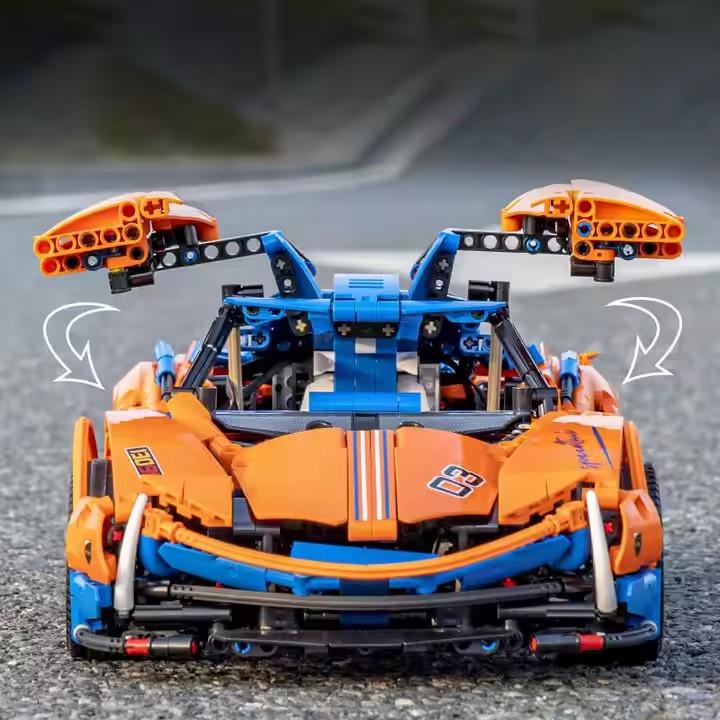 Конструктор спортивна машина Pagani на управлінні на 1883 дет. Синій з помаранчевим - фото 2 Конструктор спортивна машина Pagani на управлінні на 1883 дет. Синій з помаранчевим - фото 2