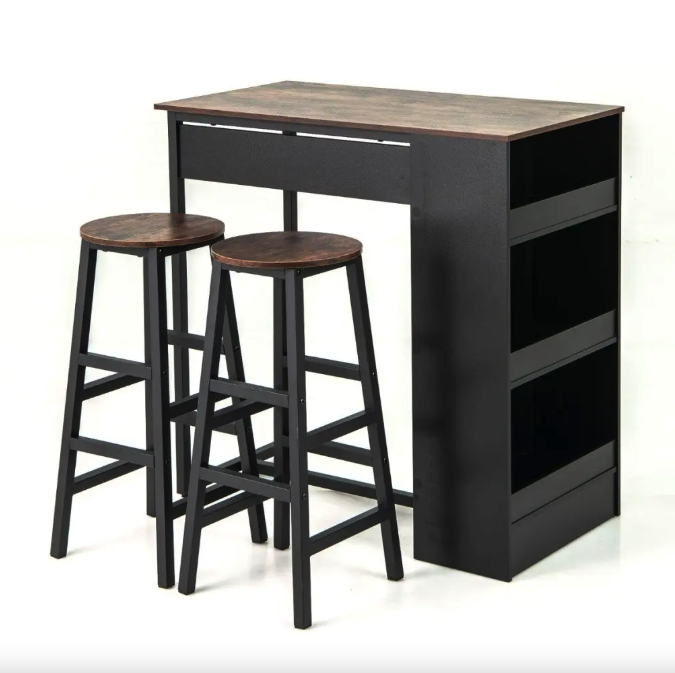 Барный стол и 2 барных стула Costway Picmi Loft (4774)