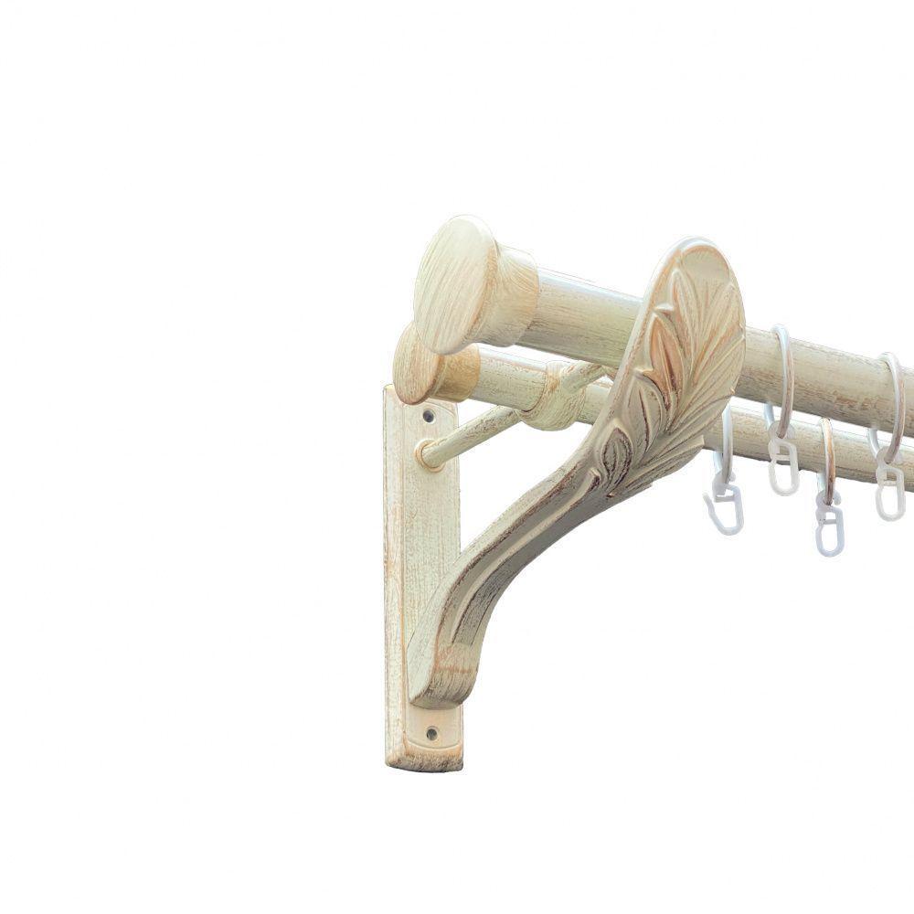 Карниз Orvit Дуо двухрядный гладкий 25/19 мм 160 см Белое золото (00-00010566)