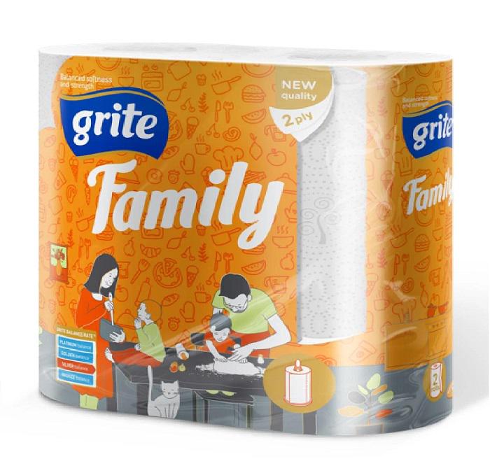 Рушники паперові GRITE Family mix 14,94 м 2 шари 2 рул./уп. (3RFAMI2202)