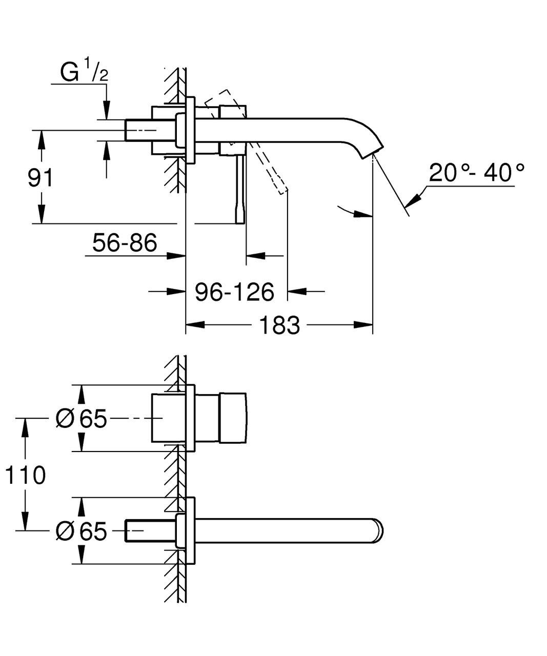 Смеситель для раковины скрытого монтажа Grohe Essence M-Size (29192001) - фото 2 Смеситель для раковины скрытого монтажа Grohe Essence M-Size (29192001) - фото 2