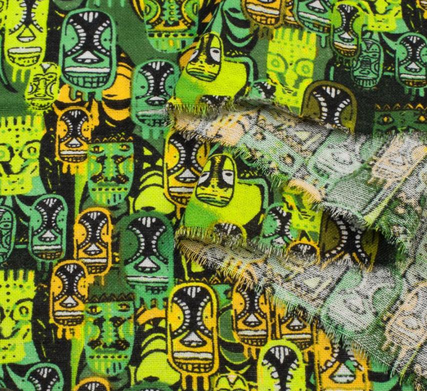 Тканина льон ширина 145 см Зелений (12623.024)