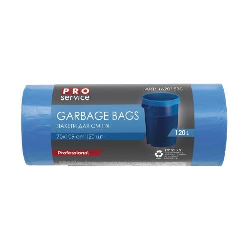 Пакети для сміття Pro Service міцні 120 л 20 шт. Синій (16201530) Пакети для сміття Pro Service міцні 120 л 20 шт. Синій (16201530)