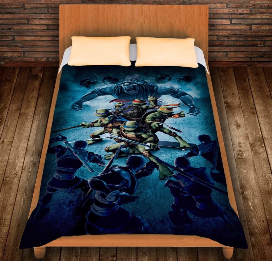 Плед с 3D принтом Ракушки ниндзя и монстры 150x200 см (epi_0318)