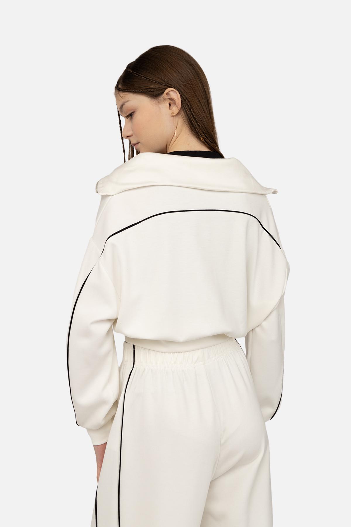Кофта спортивная женская р. 42 Молочный (SKT001037053) - фото 4 Кофта спортивная женская р. 42 Молочный (SKT001037053) - фото 4