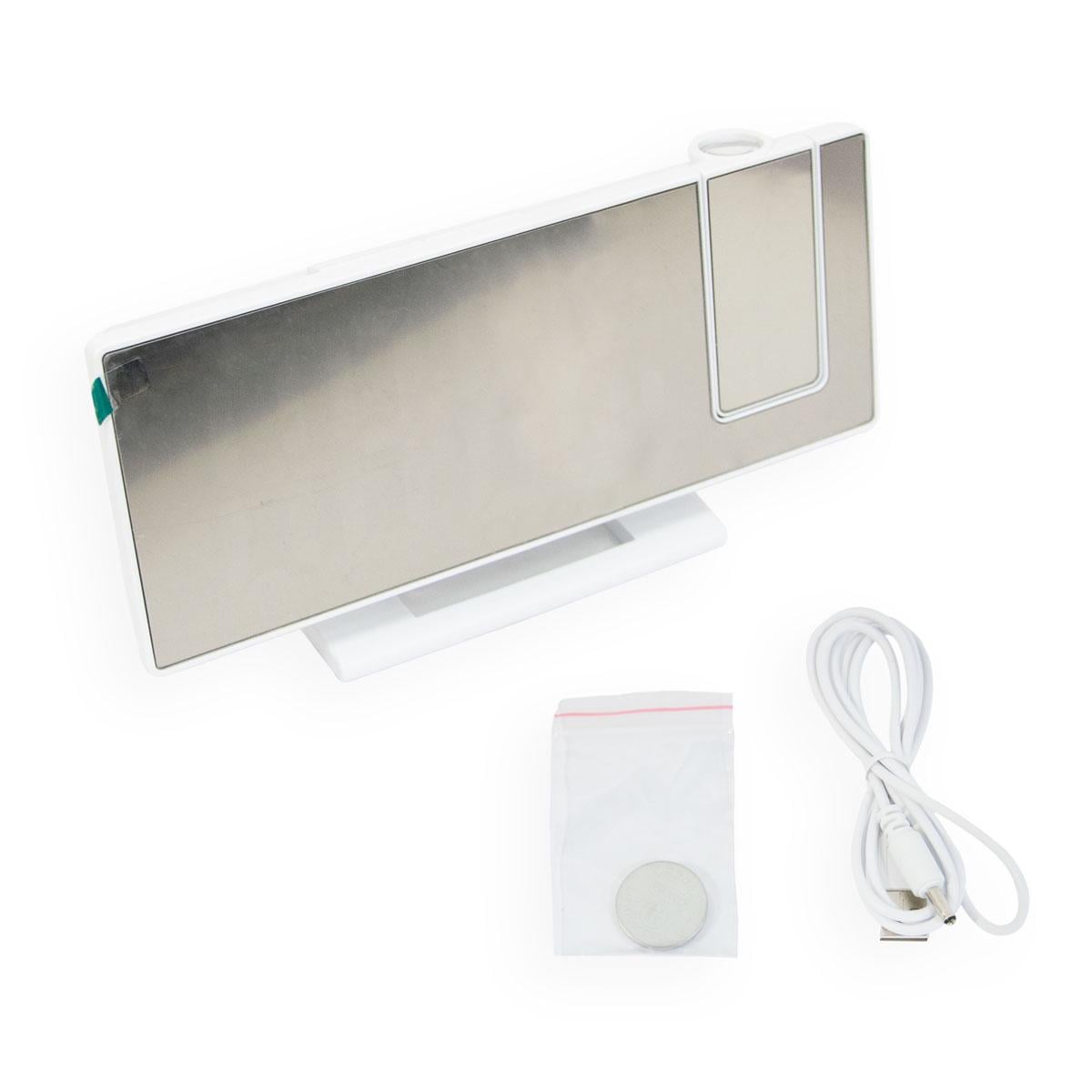 Часы настольные электронные Gaosiio DS-3618LP с проектором Белый (1009724-Other) Часы настольные электронные Gaosiio DS-3618LP с проектором Белый (1009724-Other)